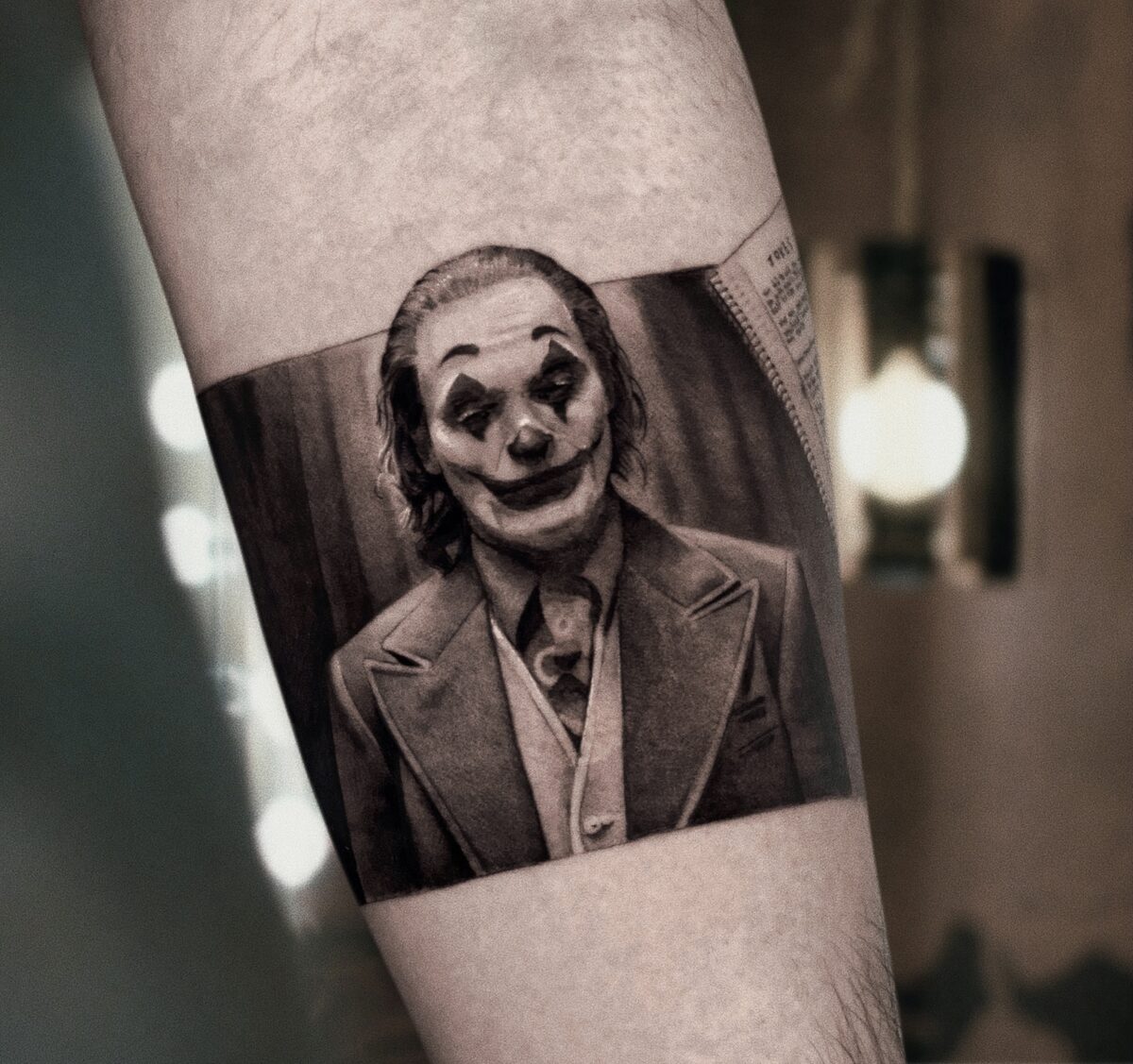 Retrato microrealista de Joaquin Phoenix como Joker